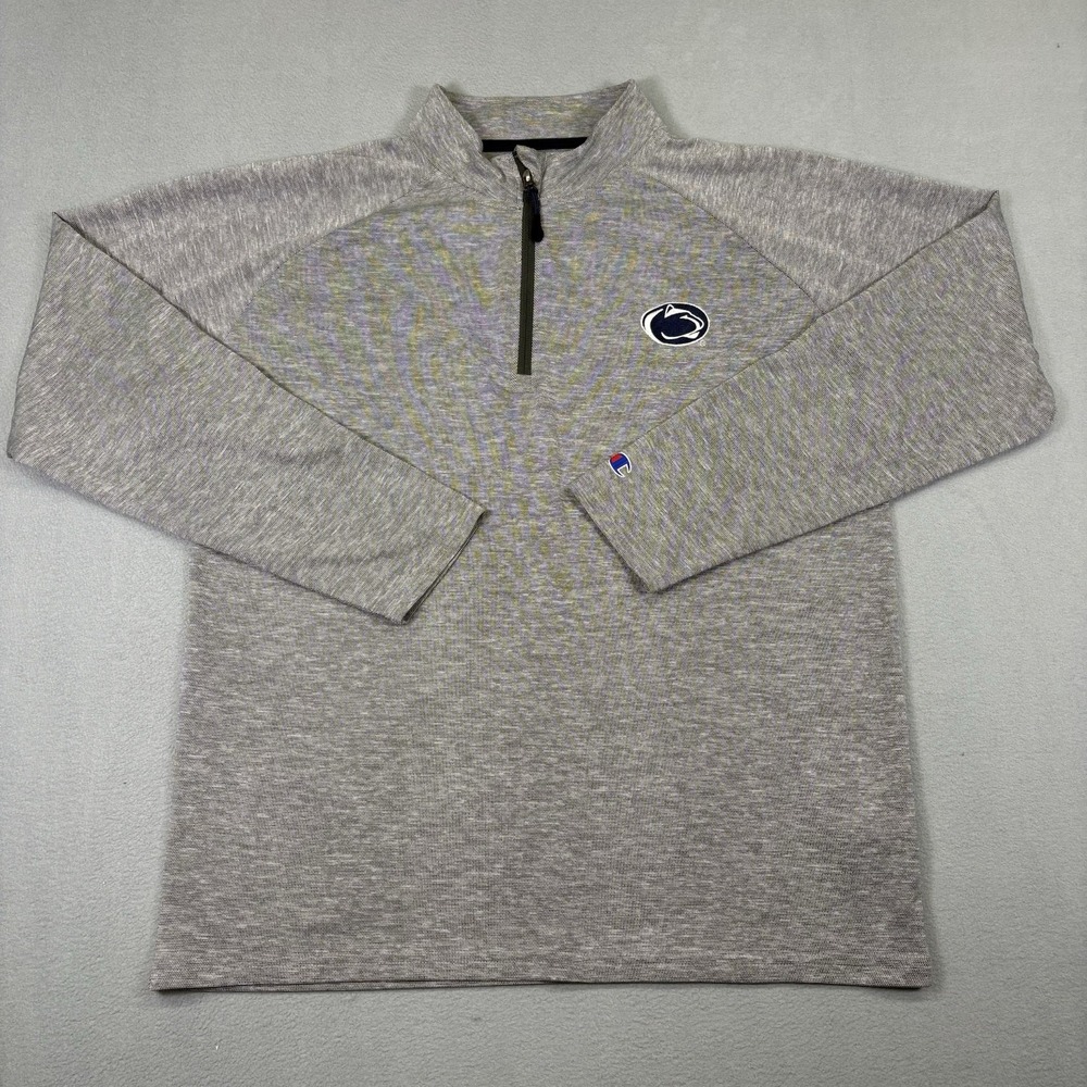 Penn State Nittany Lions Champion Quarter Zip Pullover Mens L Gray NCAA